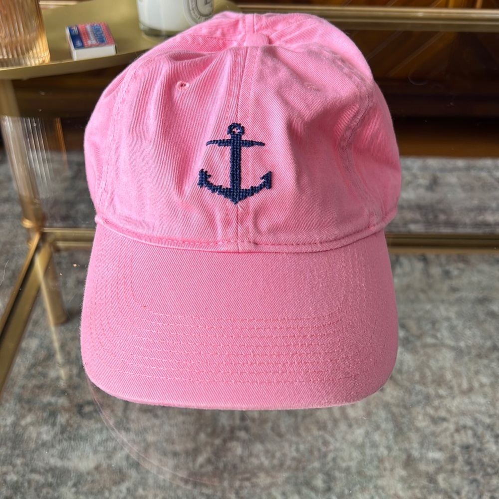 NWOT smathers & Branson pink anchor needlepoint hat